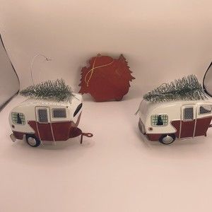 Camper Ornaments Set Of 3 Tree On Top